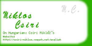 miklos csiri business card